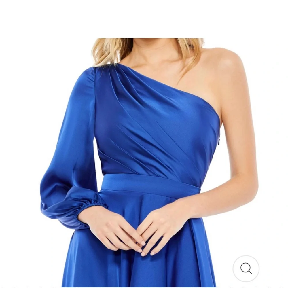 Mac Duggal high low one shoulder flowy gown - Picture 2 of 6